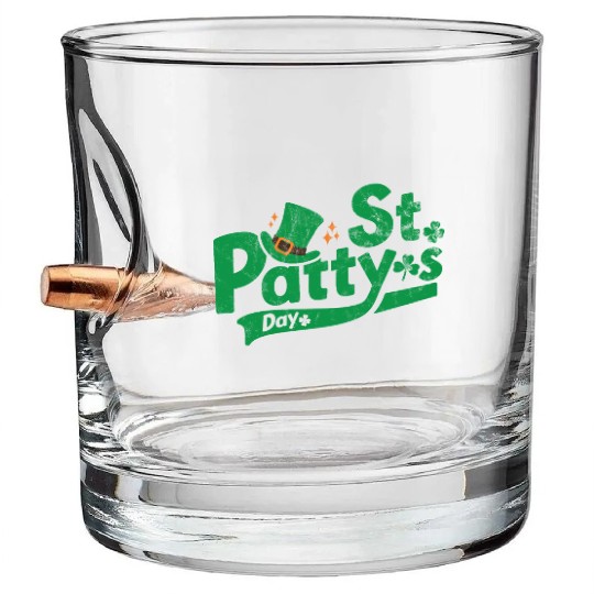Retro St Paddy’s Day Funny St. Patrick's Day Bullet Whiskey Glasses