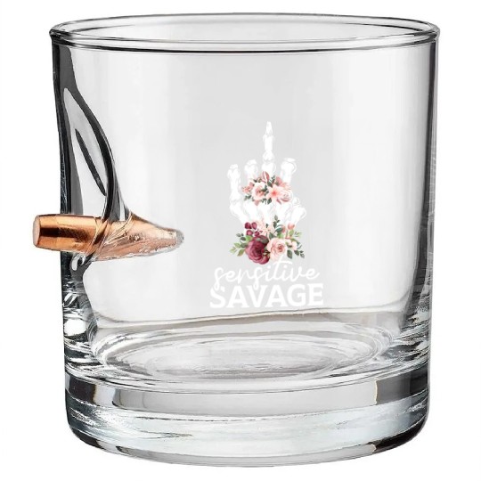 Suicide Prevention Awareness Mental Health Bullet Whiskey Glasses