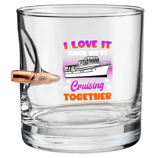 Cruising together cruise ship holiday spring break Bullet Whiskey Glasses