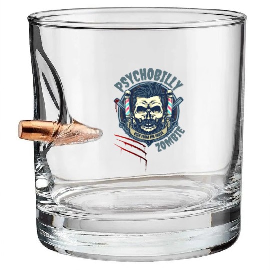Psychobilly Zombie Retro Design Bullet Whiskey Glasses