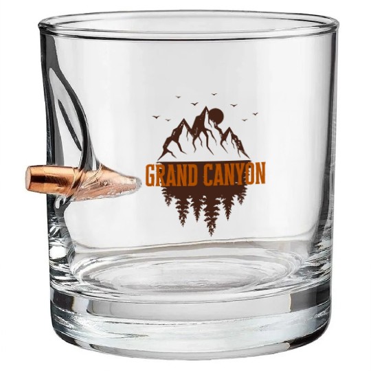 grand canyon retro mountain Bullet Whiskey Glasses