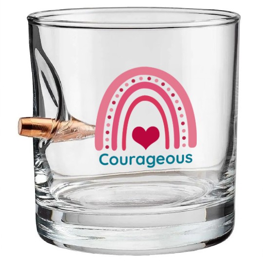 Courageous Viva Magenta Boho Rainbow Bullet Whiskey Glasses