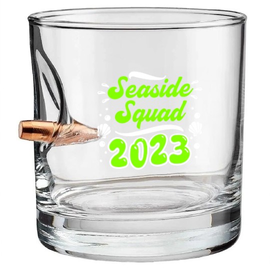 Seaside Squad 2023 Vacation Friends Spring Break Bullet Whiskey Glasses