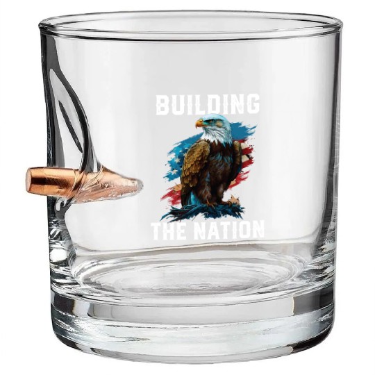 Building the Nation American Bald Eagle America Bullet Whiskey Glasses