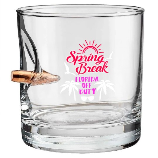 Spring Break Florida off duty holiday Spring Break Bullet Whiskey Glasses