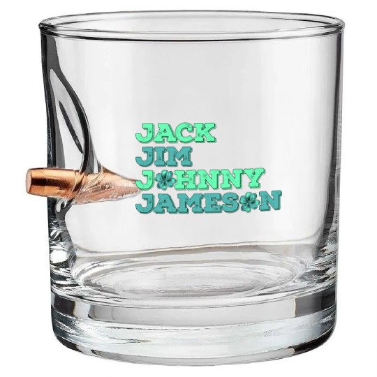 Jack Jim Johnny Jameson 4 Founder St Patrick's Day Bullet Whiskey Glasses