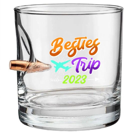 Besties Trip 2023 Vacation Friends Spring Break Bullet Whiskey Glasses