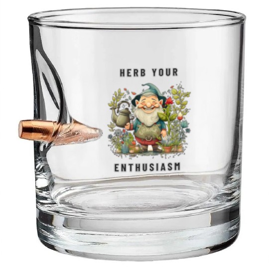 Herb Your Enthusiasm Garden Gnome - Herb Garden Bullet Whiskey Glasses