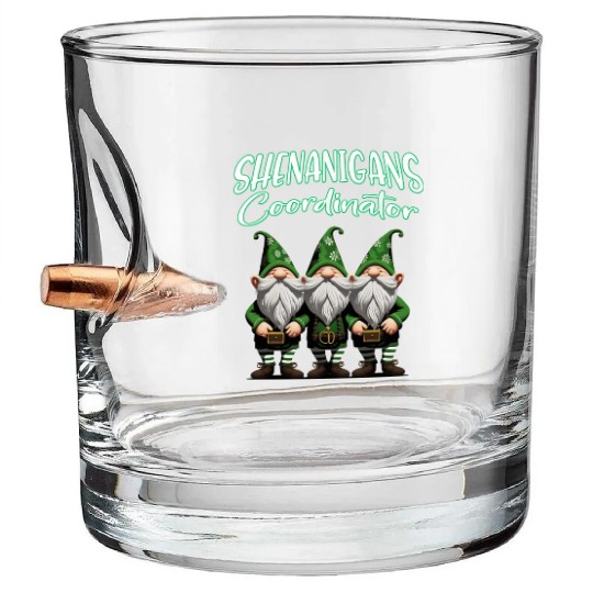 Shenanigans Squad Gnomes St Patrick's Day Bullet Whiskey Glasses