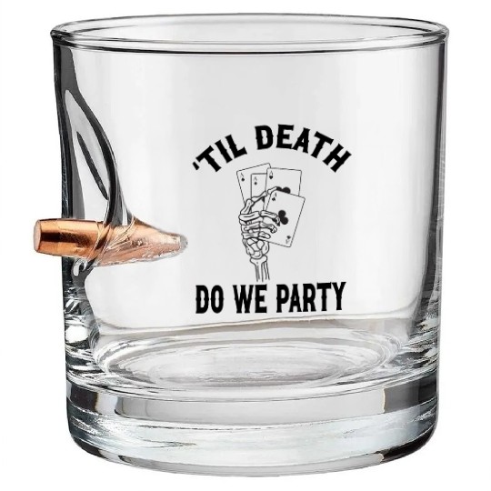 Gothic Wedding Til Death Do We Die Playing Cards Bullet Whiskey Glasses