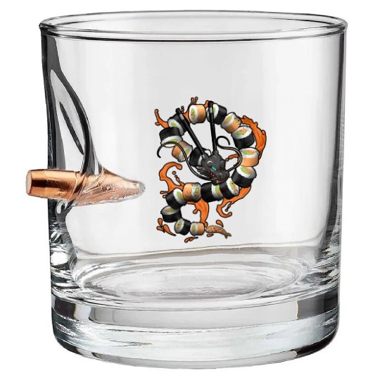 Sushi Dragon Roll Japanese Food Lover Rice Sushi Bullet Whiskey Glasses