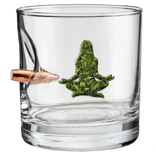 Yoga Meditation Grass Green Bullet Whiskey Glasses