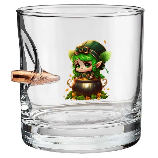St. Patrick's Day Elf Saint Patricks Day Outfit Bullet Whiskey Glasses