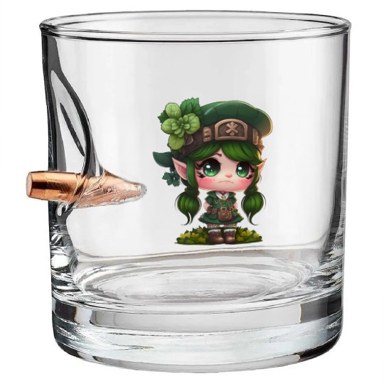 St. Patrick's Day Elf Saint Patricks Day Outfit Bullet Whiskey Glasses