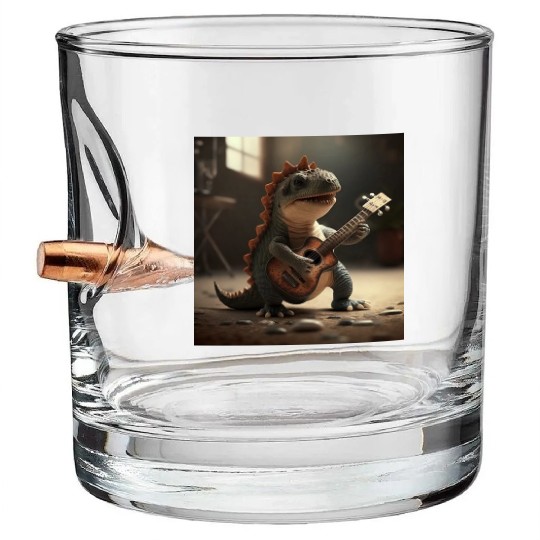 Mini dino cute music guitar acoustic concert Bullet Whiskey Glasses
