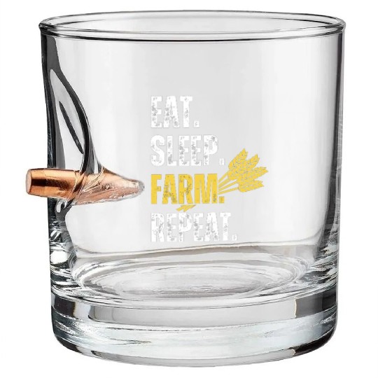 agriculture,Farmer Funny Bullet Whiskey Glasses