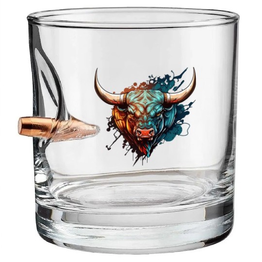 bull angry 1 Bullet Whiskey Glasses