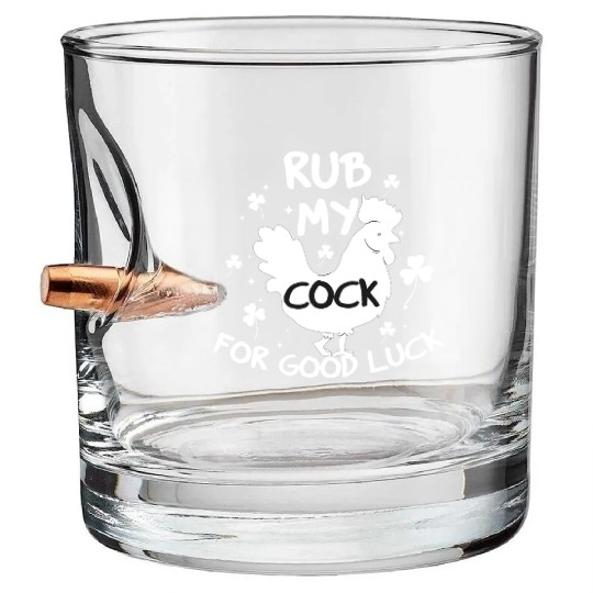 rub my cock for good luck Bullet Whiskey Glasses