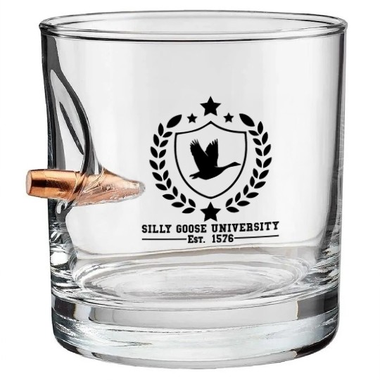 Silly Goose University Established 1576 Goose Bullet Whiskey Glasses