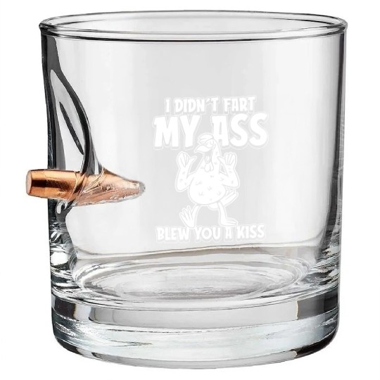Rooster Cock Irony Bullet Whiskey Glasses