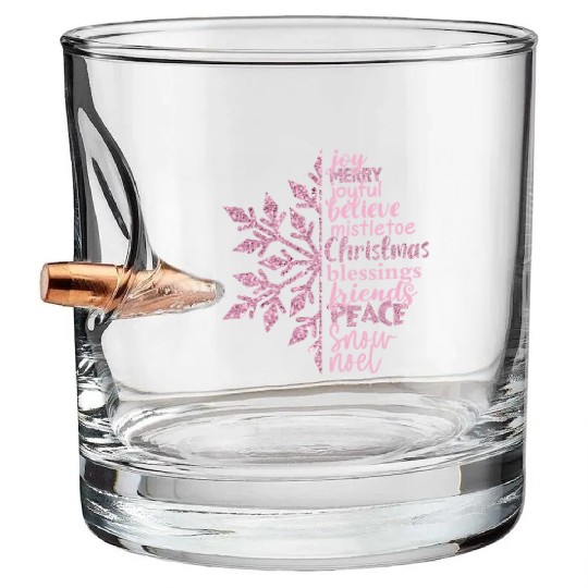 Christmas Snowflake Sublimation Bullet Whiskey Glasses