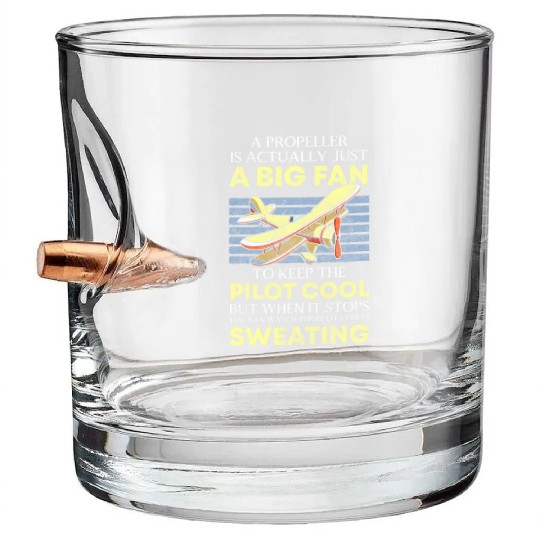 Pilot Airfield Jet Flight School Bullet Whiskey Glasses