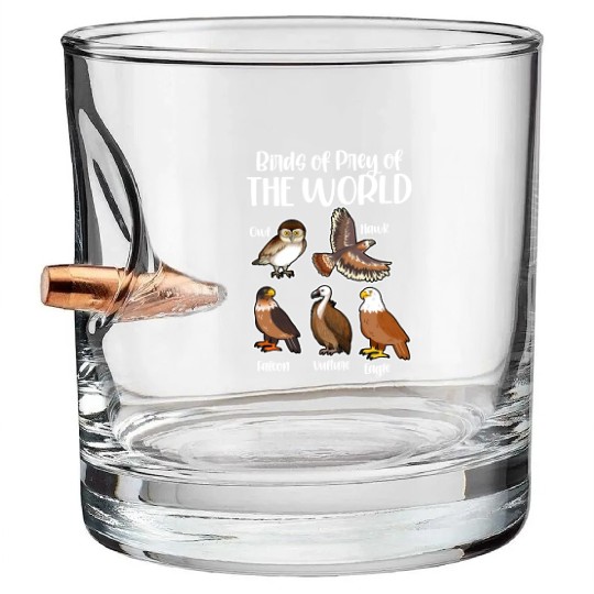 Birds of Prey Of The World Bullet Whiskey Glasses