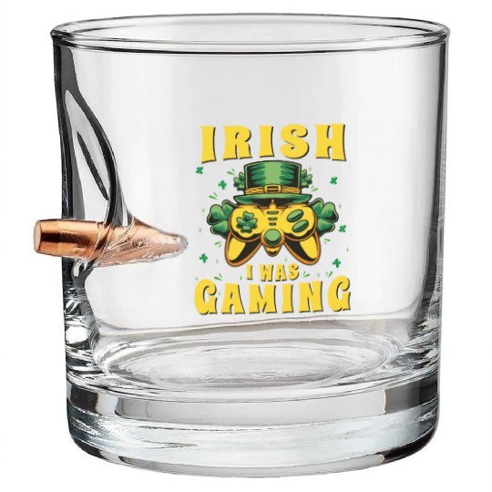 Video Game Controller, Irish I Was Gaming St Bullet Whiskey Glasses