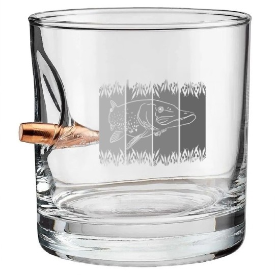 fish - fishing - fishermen Bullet Whiskey Glasses