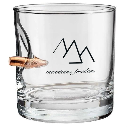 mountains. freedom. Bullet Whiskey Glasses