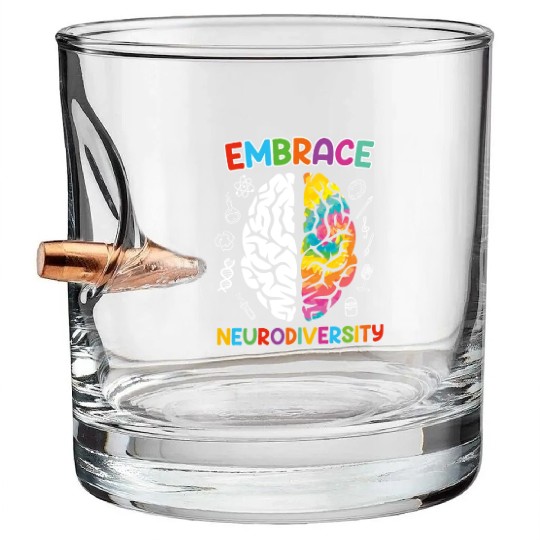Autism Embrace Neurodiversity Autistics Bullet Whiskey Glasses
