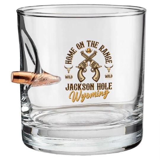Jackson Hole Wyoming wild west town Bullet Whiskey Glasses
