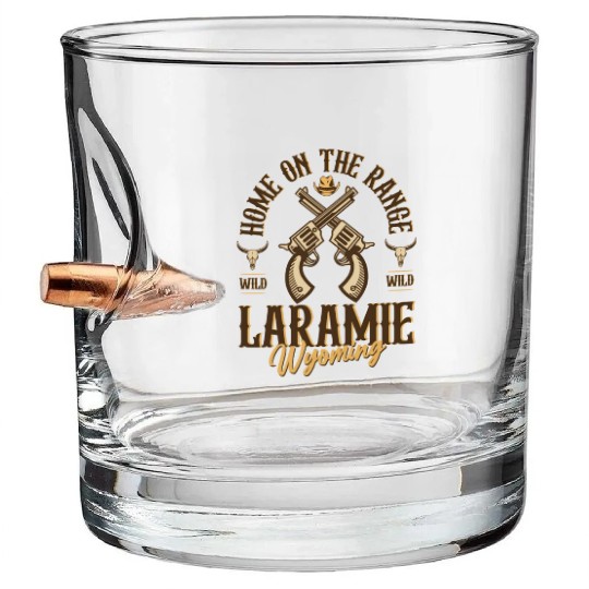 Laramie Wyoming wild west town Bullet Whiskey Glasses