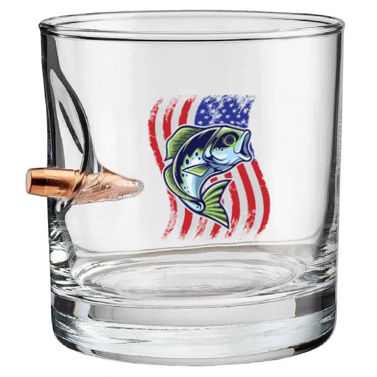 US Bass Fish Bullet Whiskey Glasses