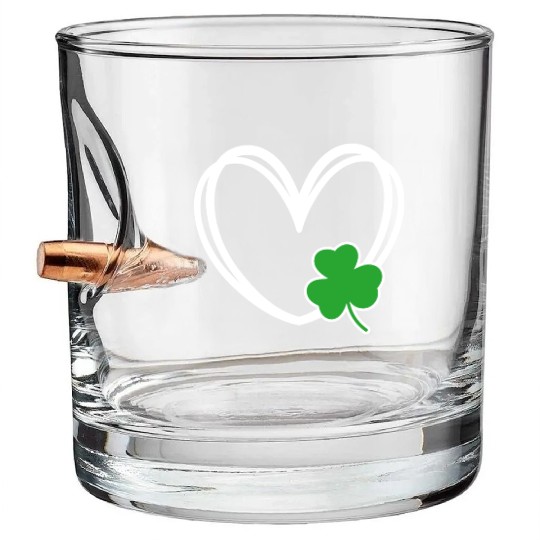 Men Women Heart St Patricks Day Young Clover Irish Bullet Whiskey Glasses