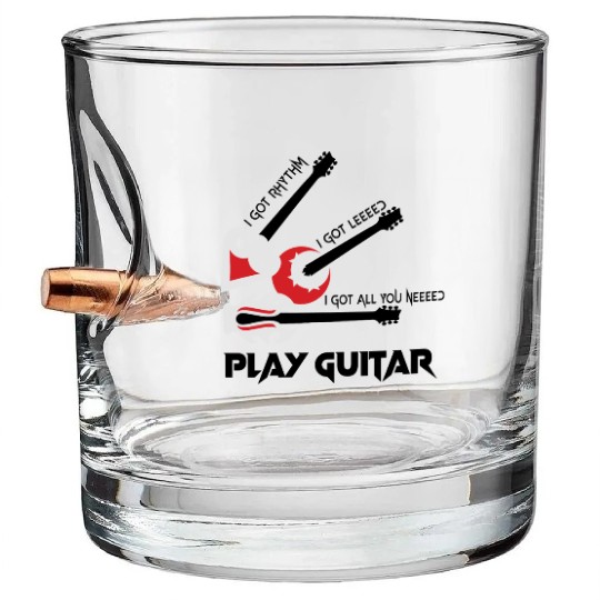 PLAY GUITAR Bullet Whiskey Glasses