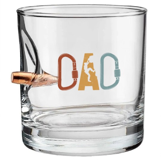 Mountain Climbing Dad Mountaineering Bullet Whiskey Glasses
