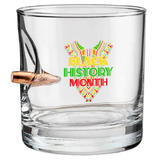 Black History Month Juneteenth Kente Dashiki Cost Bullet Whiskey Glasses