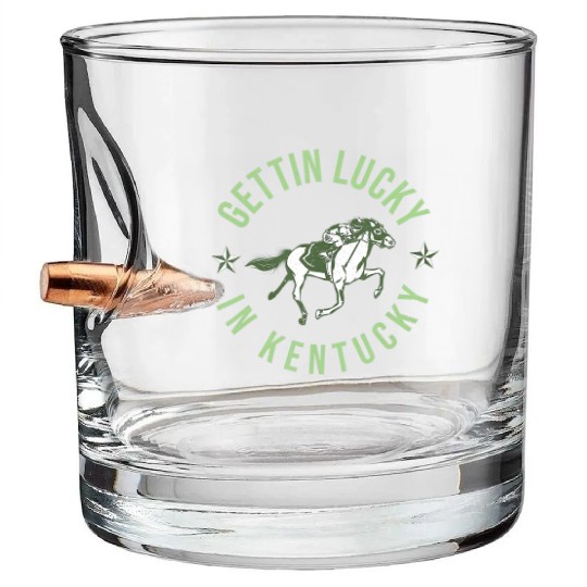 Funny Derby Vintage Getting Lucky In Kentucky Hor Bullet Whiskey Glasses