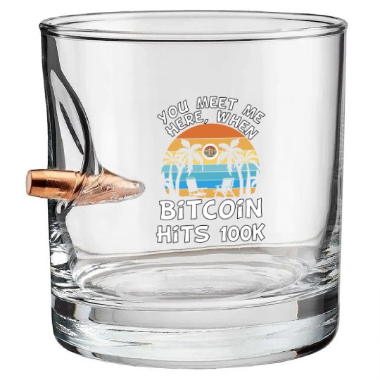 Bitcoin goes to moon Bullet Whiskey Glasses