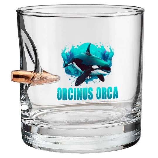 ORCINUS ORCA for a Science Biologist Whale Lover Bullet Whiskey Glasses