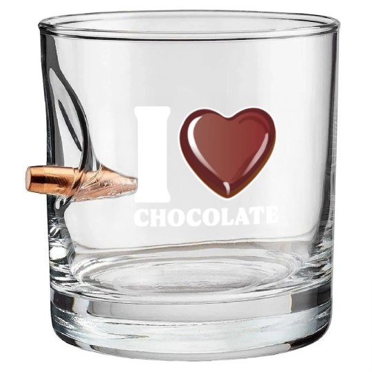 I Love Chocolate Bullet Whiskey Glasses