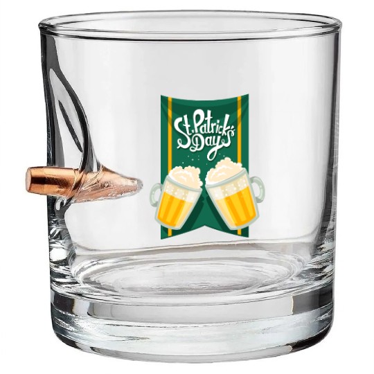 St Patrick's Day and two cups of beer Bullet Whiskey Glasses