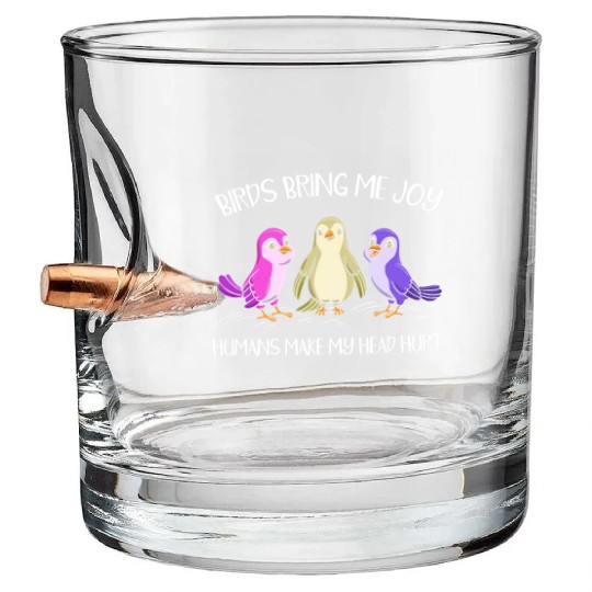 Bird Owner Bird Lover Ornithology Birdwatching Bullet Whiskey Glasses