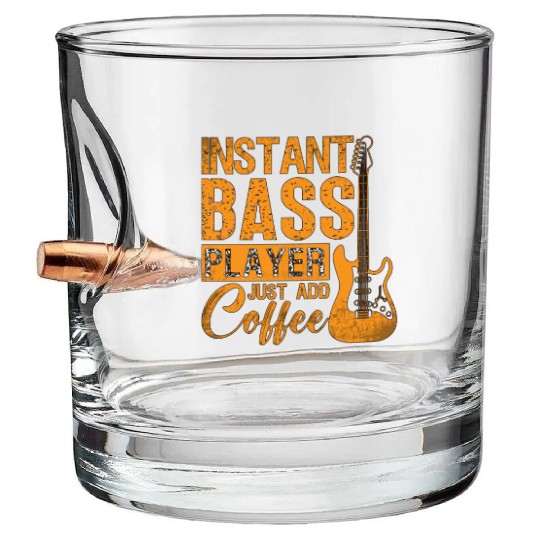 Bass Guitar Instant Bass Player Musical Instrument Bullet Whiskey Glasses