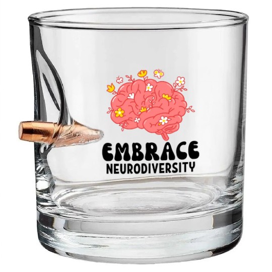 Embrace Neurodiversity Bullet Whiskey Glasses