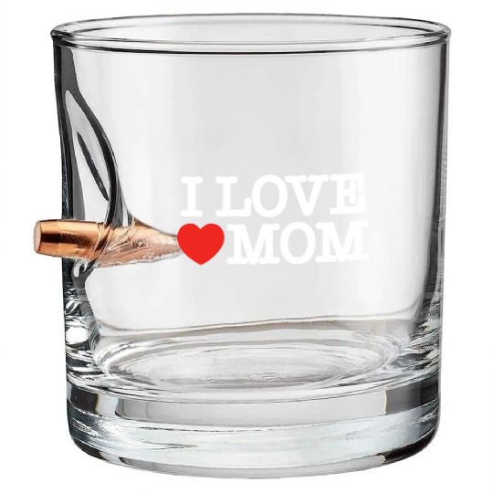 I love mom (dark) Bullet Whiskey Glasses
