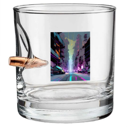 Modern Gothic AI PRINT Bullet Whiskey Glasses
