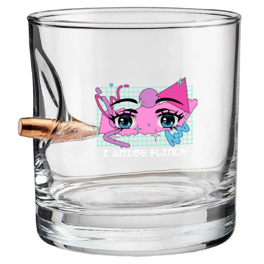 I Anime Flinch Funny Japanese Humor Japan Kawaii A Bullet Whiskey Glasses