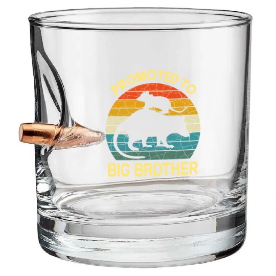 Promoted to big brother Opossum Gift, baby possum Bullet Whiskey Glasses